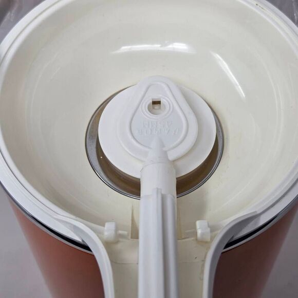 VINTAGE JAPAN ORANGE CHROME 1.9L AIR POT THERMOS INSULATED DESIGNER MID CENTURY - Picture 10 of 11